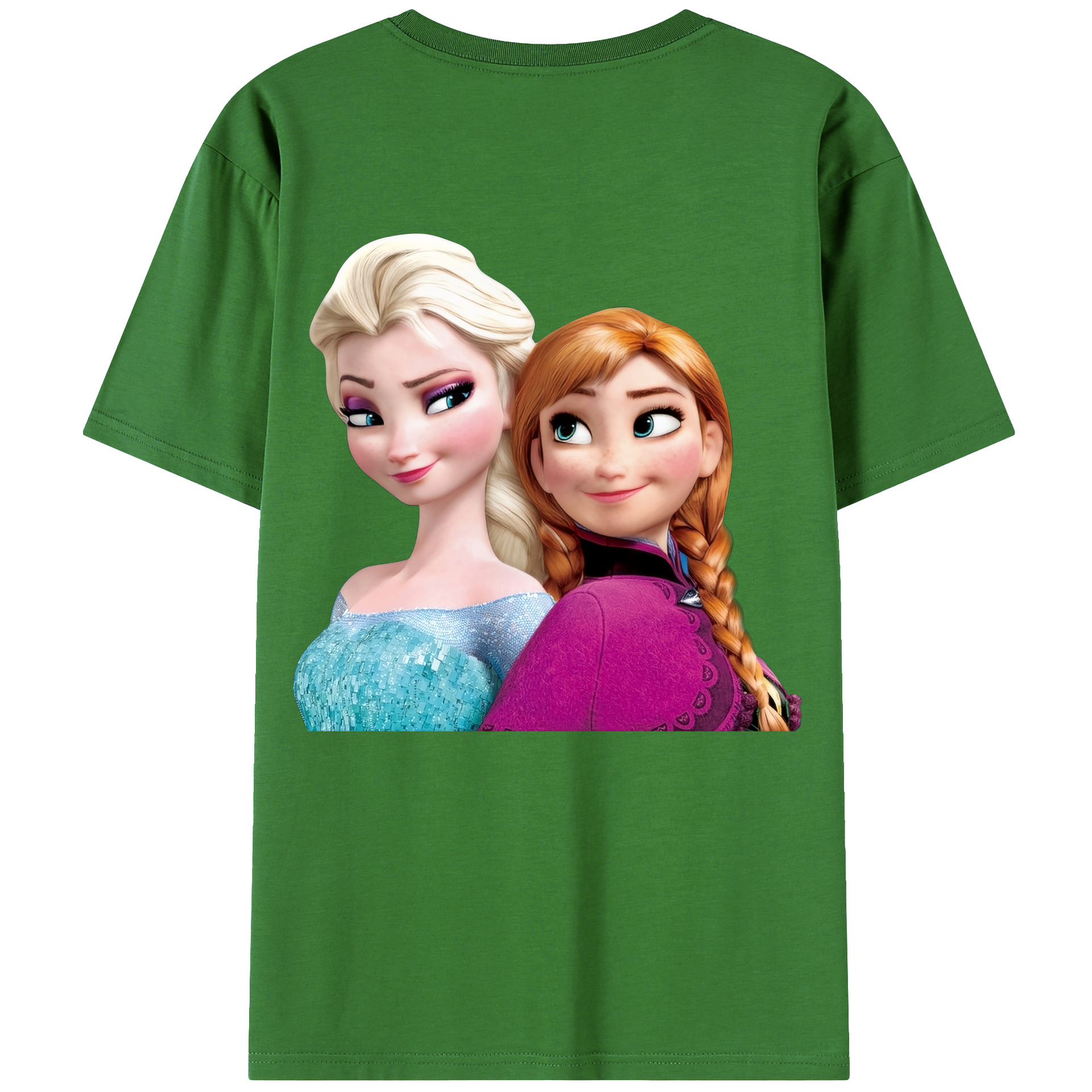 （画像用） アナと雪の女王 アンナ エルサ Frozen Anna Elsa レディース半袖Tシャツ(バックプリント)